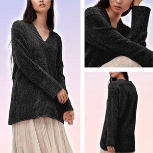 WILFRED Aritzia Violetta Chenille Knit Long Oversized Sweater Size XS Black